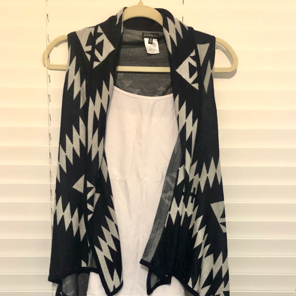 Hannah Sz Medium short sleeve knit cardigan. Navy